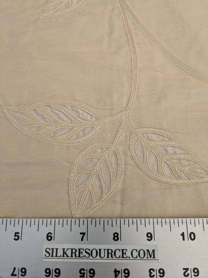 By Yd Kravet Overlay Silk Vine In Honey Cream White Double Silk Organza with Embroidery MSRP USD 250/y