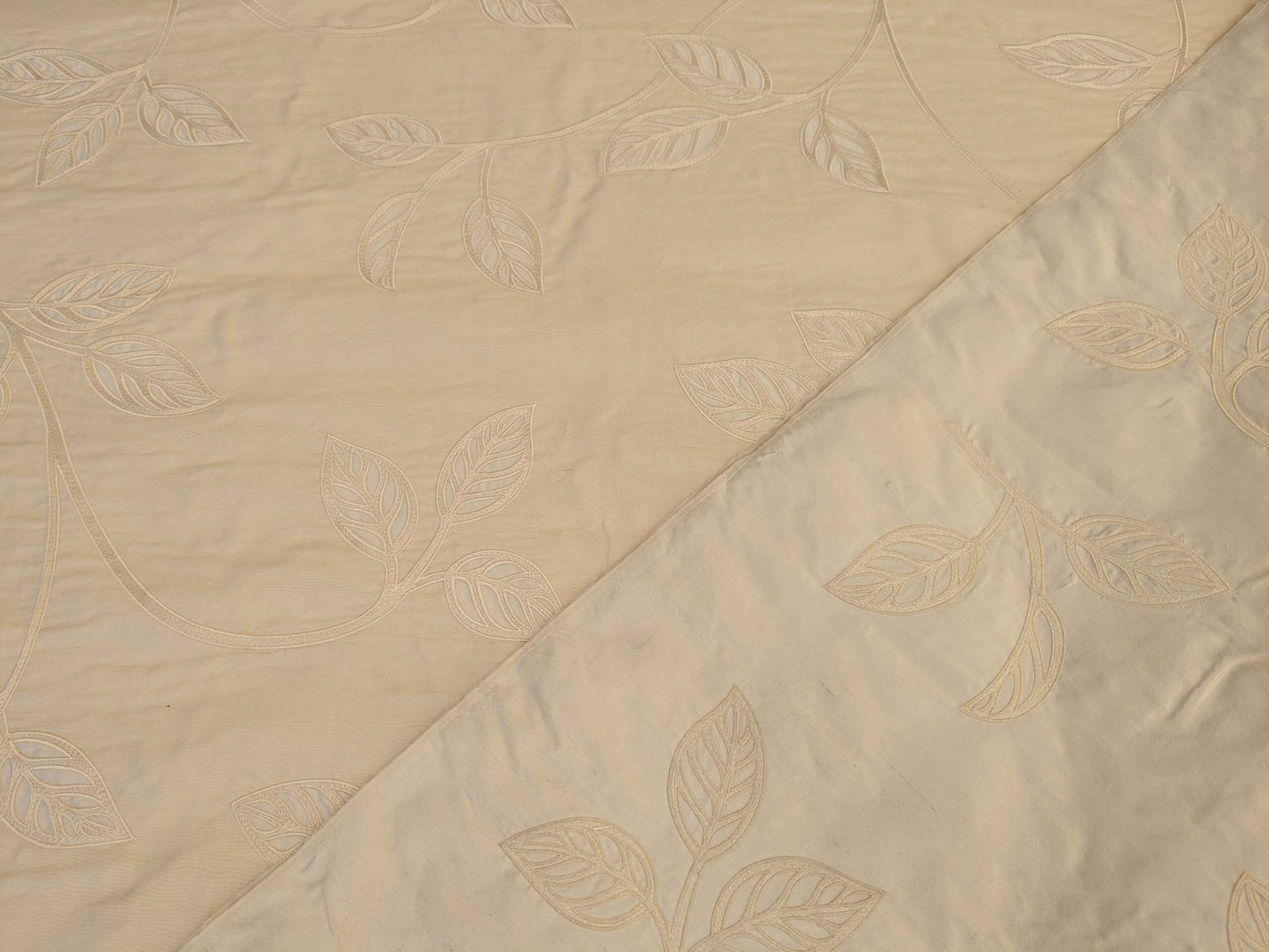 By Yd Kravet Overlay Silk Vine In Honey Cream White Double Silk Organza with Embroidery MSRP USD 250/y