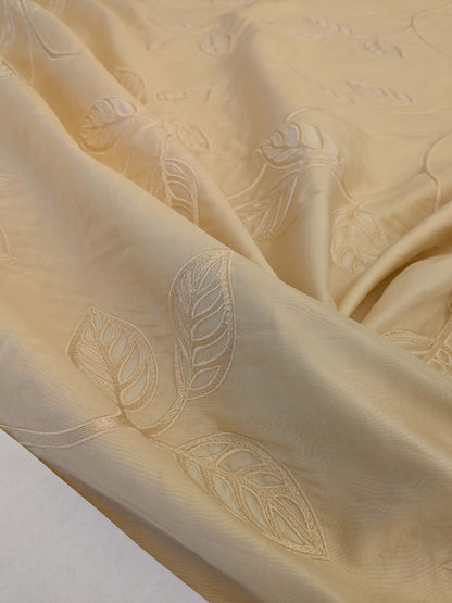 By Yd Kravet Overlay Silk Vine In Honey Cream White Double Silk Organza with Embroidery MSRP USD 250/y