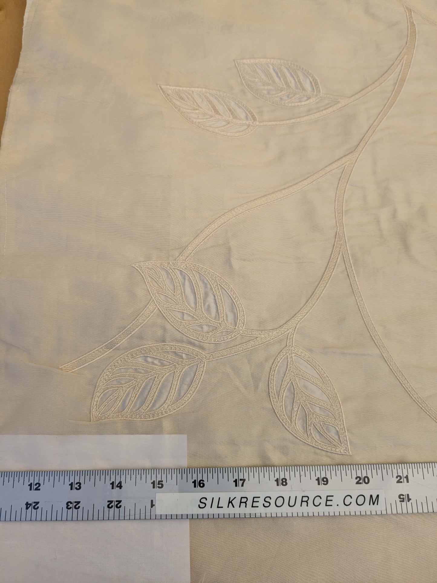 By Yd Kravet Overlay Silk Vine In Honey Cream White Double Silk Organza with Embroidery MSRP USD 250/y