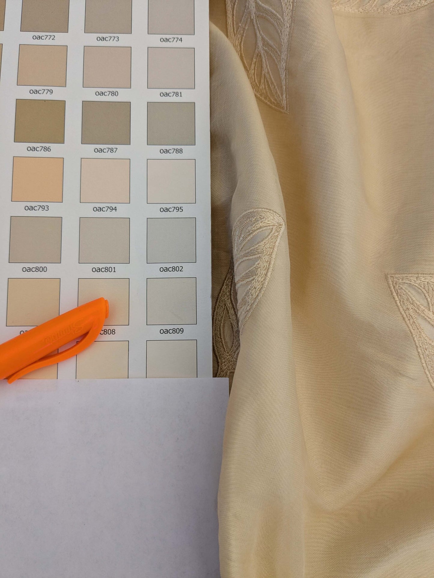 By Yd Kravet Overlay Silk Vine In Honey Cream White Double Silk Organza with Embroidery MSRP USD 250/y