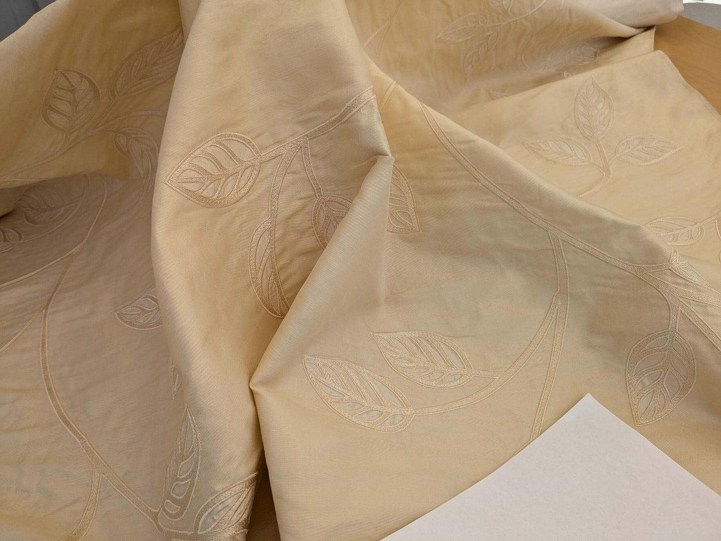 By Yd Kravet Overlay Silk Vine In Honey Cream White Double Silk Organza with Embroidery MSRP USD 250/y