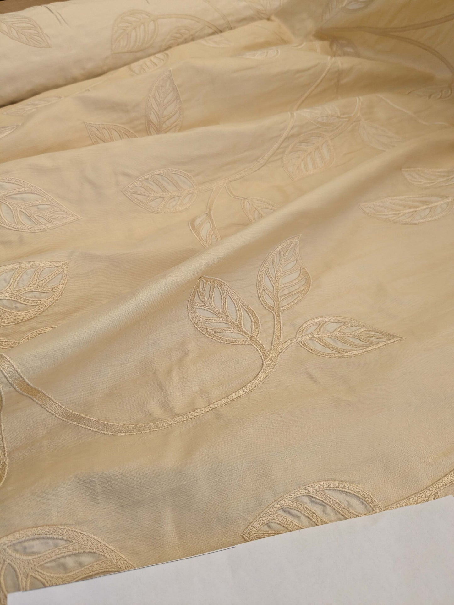 By Yd Kravet Overlay Silk Vine In Honey Cream White Double Silk Organza with Embroidery MSRP USD 250/y