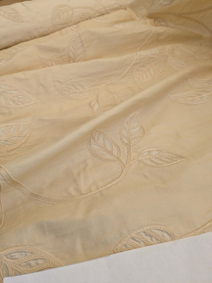 By Yd Kravet Overlay Silk Vine In Honey Cream White Double Silk Organza with Embroidery MSRP USD 250/y