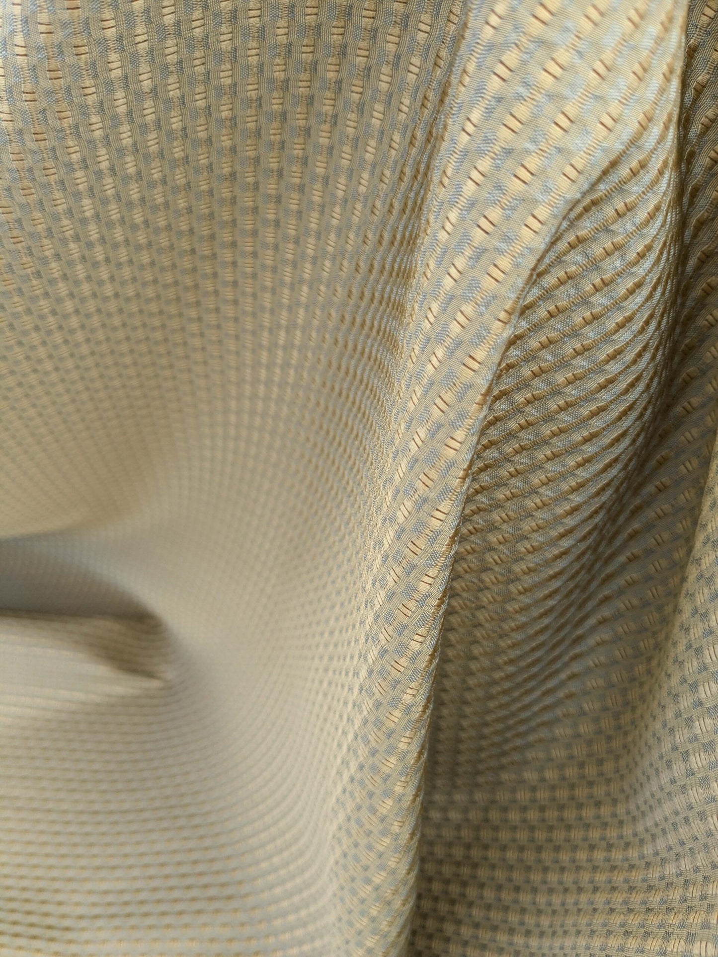 Scalamandre  Livia Madonna Blue &amp; Gold Silk Cotton Damask Mini Dot Texture Scalamandre MSRP USD 408/Y