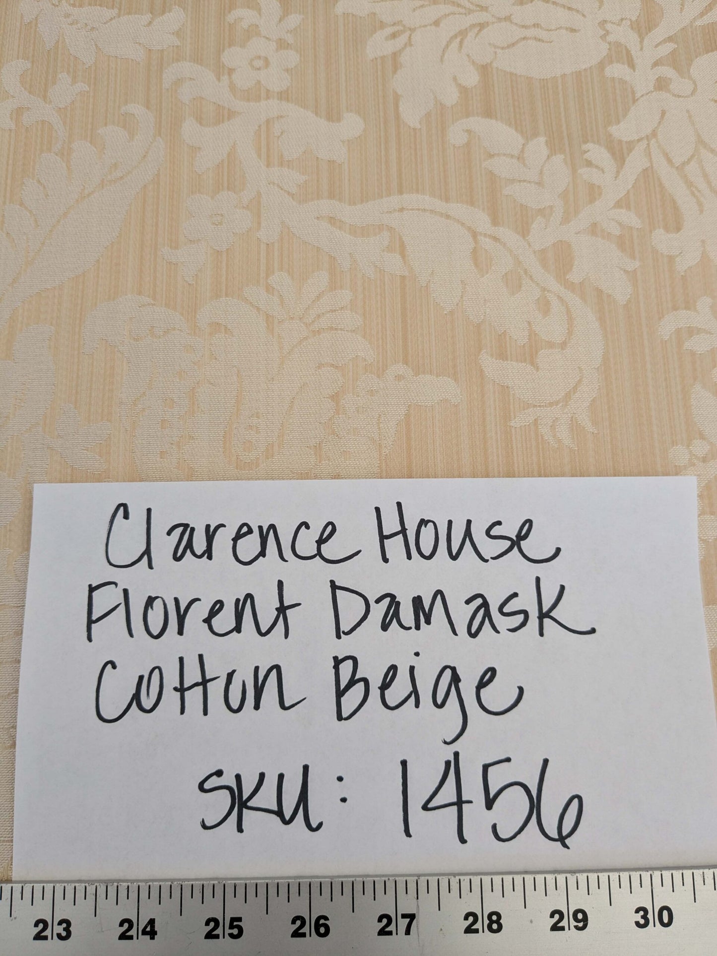Clarence House Florent Damask Cotton Beige Pale Gold Italian Damask Pomegranate MSSP USD220/y
