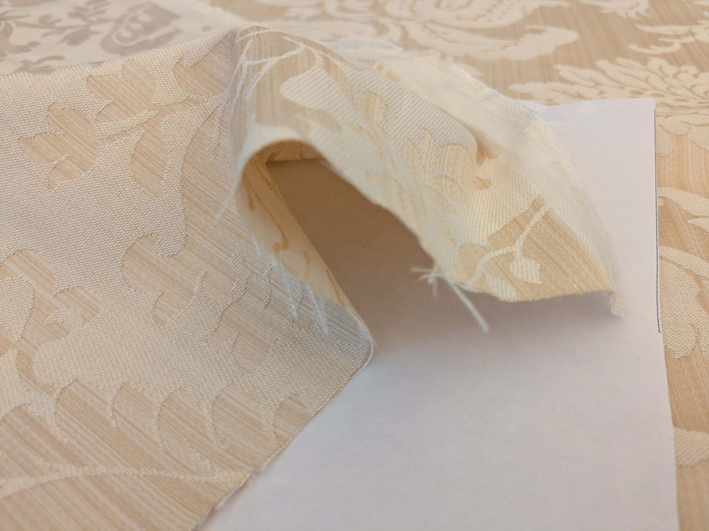 Clarence House Florent Damask Cotton Beige Pale Gold Italian Damask Pomegranate MSSP USD220/y