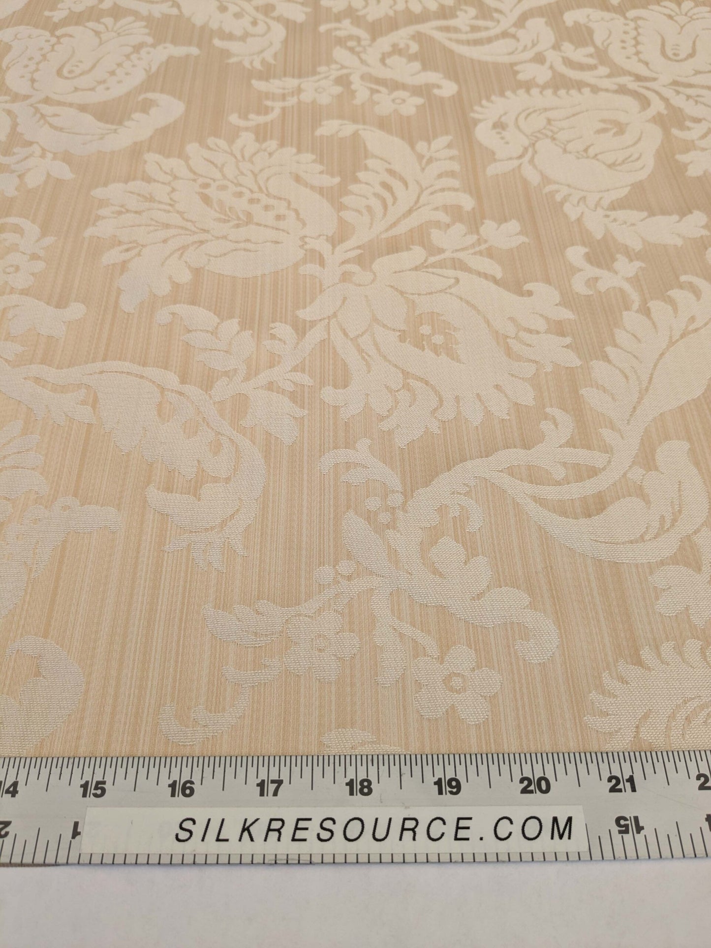 Clarence House Florent Damask Cotton Beige Pale Gold Italian Damask Pomegranate MSSP USD220/y