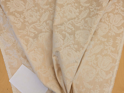 Clarence House Florent Damask Cotton Beige Pale Gold Italian Damask Pomegranate MSSP USD220/y
