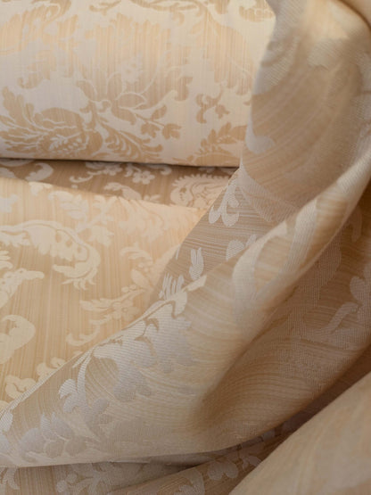 Clarence House Florent Damask Cotton Beige Pale Gold Italian Damask Pomegranate MSSP USD220/y