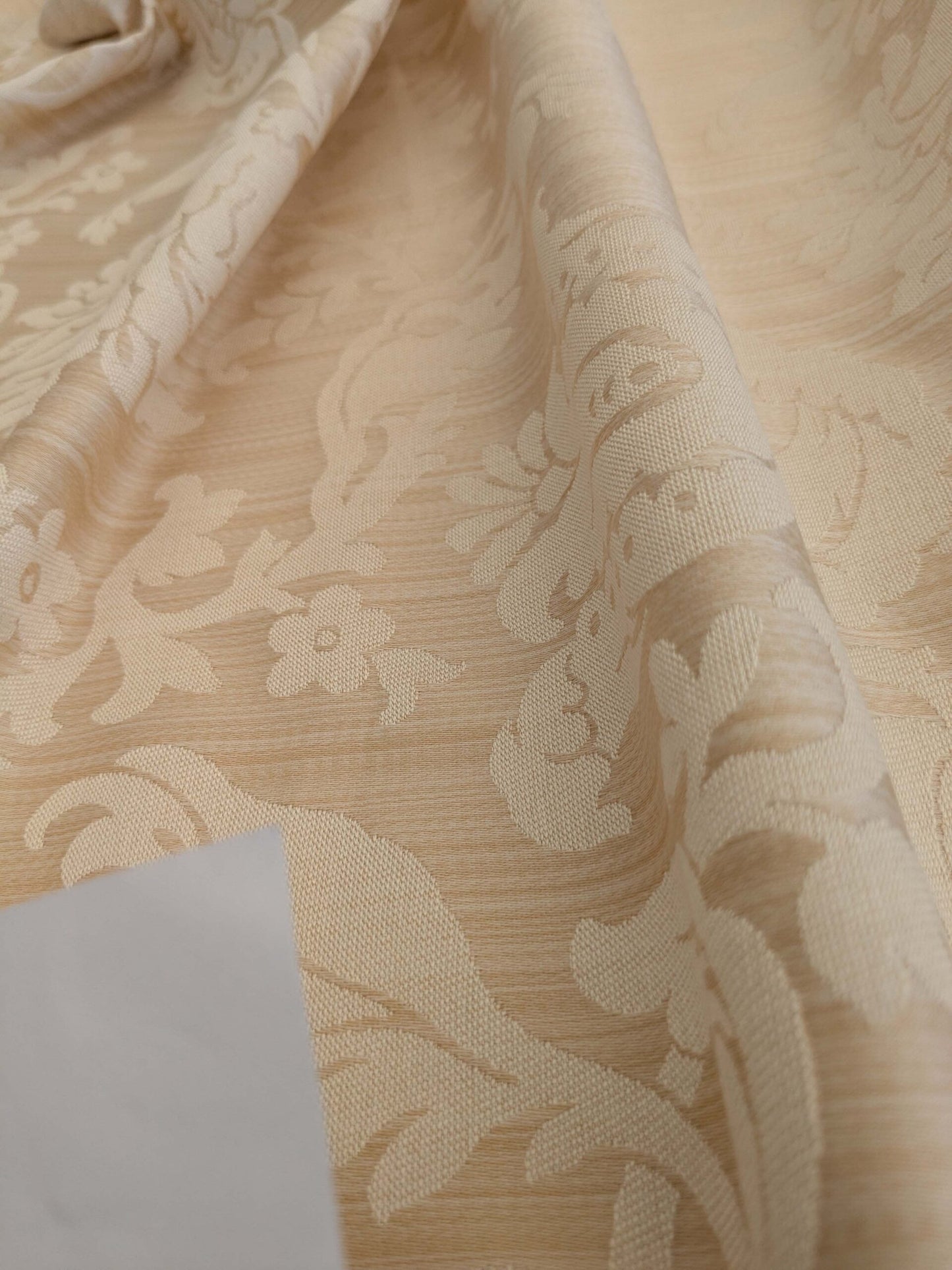 Clarence House Florent Damask Cotton Beige Pale Gold Italian Damask Pomegranate MSSP USD220/y