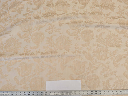 Clarence House Florent Damask Cotton Beige Pale Gold Italian Damask Pomegranate MSSP USD220/y