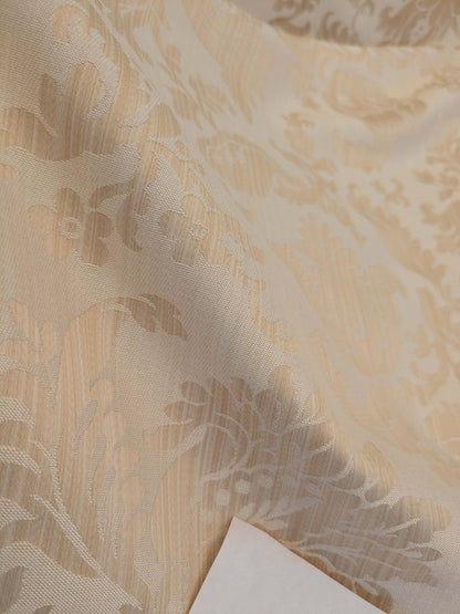 Clarence House Florent Damask Cotton Beige Pale Gold Italian Damask Pomegranate MSSP USD220/y