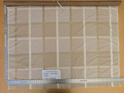 Bty Hiend Schumacher Early Fall Italian Silk Linen Gold Vanilla White Plaid MSRP USD 200+/y