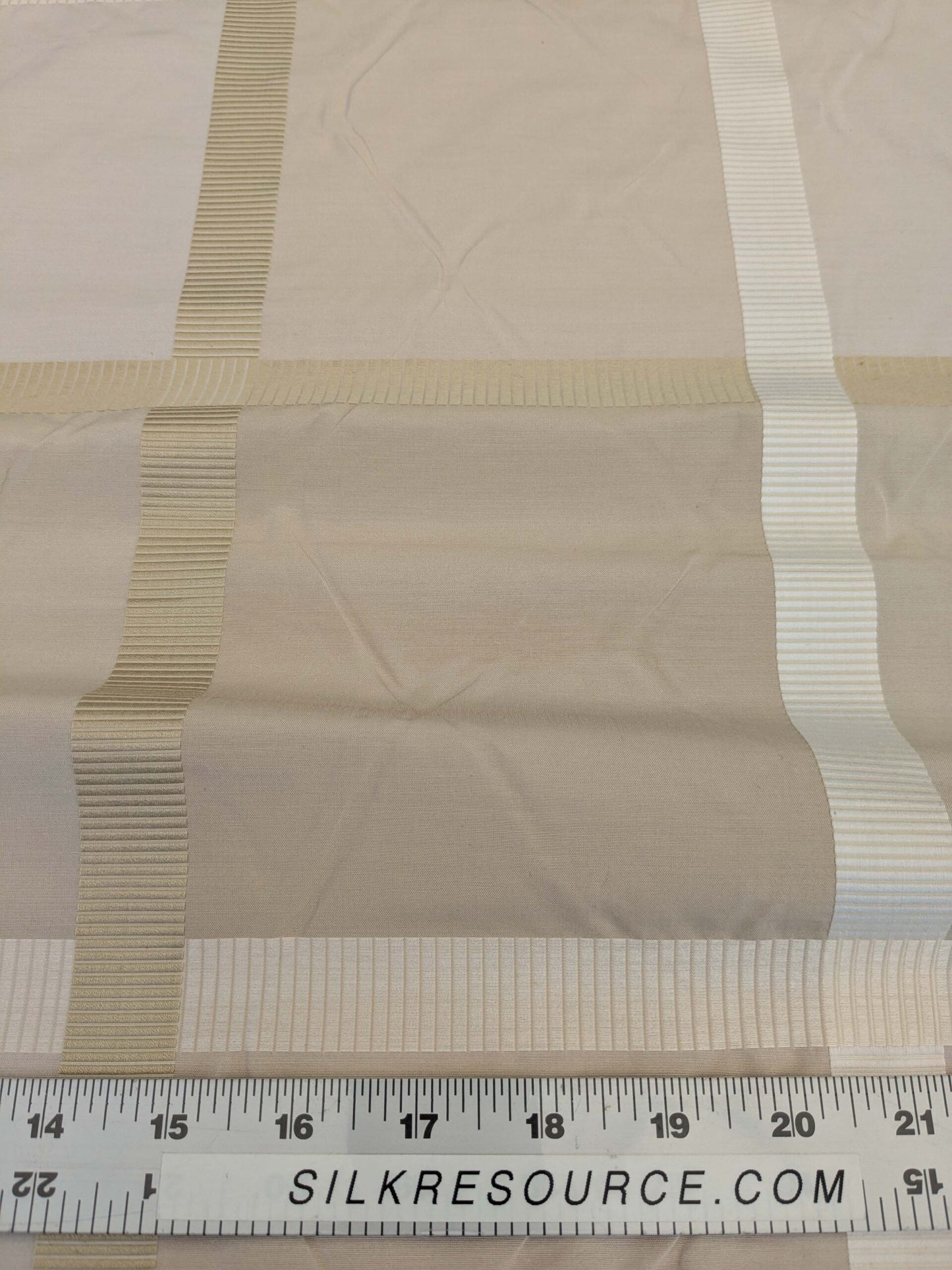 Bty Hiend Schumacher Early Fall Italian Silk Linen Gold Vanilla White Plaid MSRP USD 200+/y