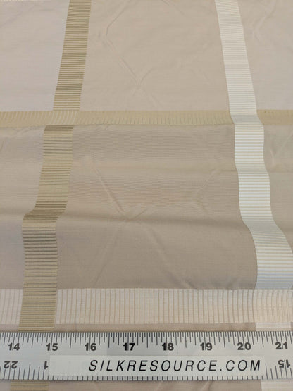 Bty Hiend Schumacher Early Fall Italian Silk Linen Gold Vanilla White Plaid MSRP USD 200+/y
