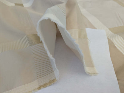 Bty Hiend Schumacher Early Fall Italian Silk Linen Gold Vanilla White Plaid MSRP USD 200+/y