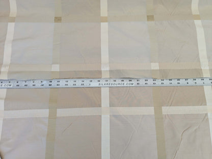 Bty Hiend Schumacher Early Fall Italian Silk Linen Gold Vanilla White Plaid MSRP USD 200+/y
