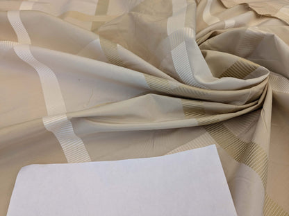 Bty Hiend Schumacher Early Fall Italian Silk Linen Gold Vanilla White Plaid MSRP USD 200+/y