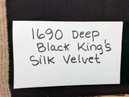 King's Silk Velvet Deep Black Radiance Highest Quality Heavy 39,000+ martindale MSRP USD 728/Yard