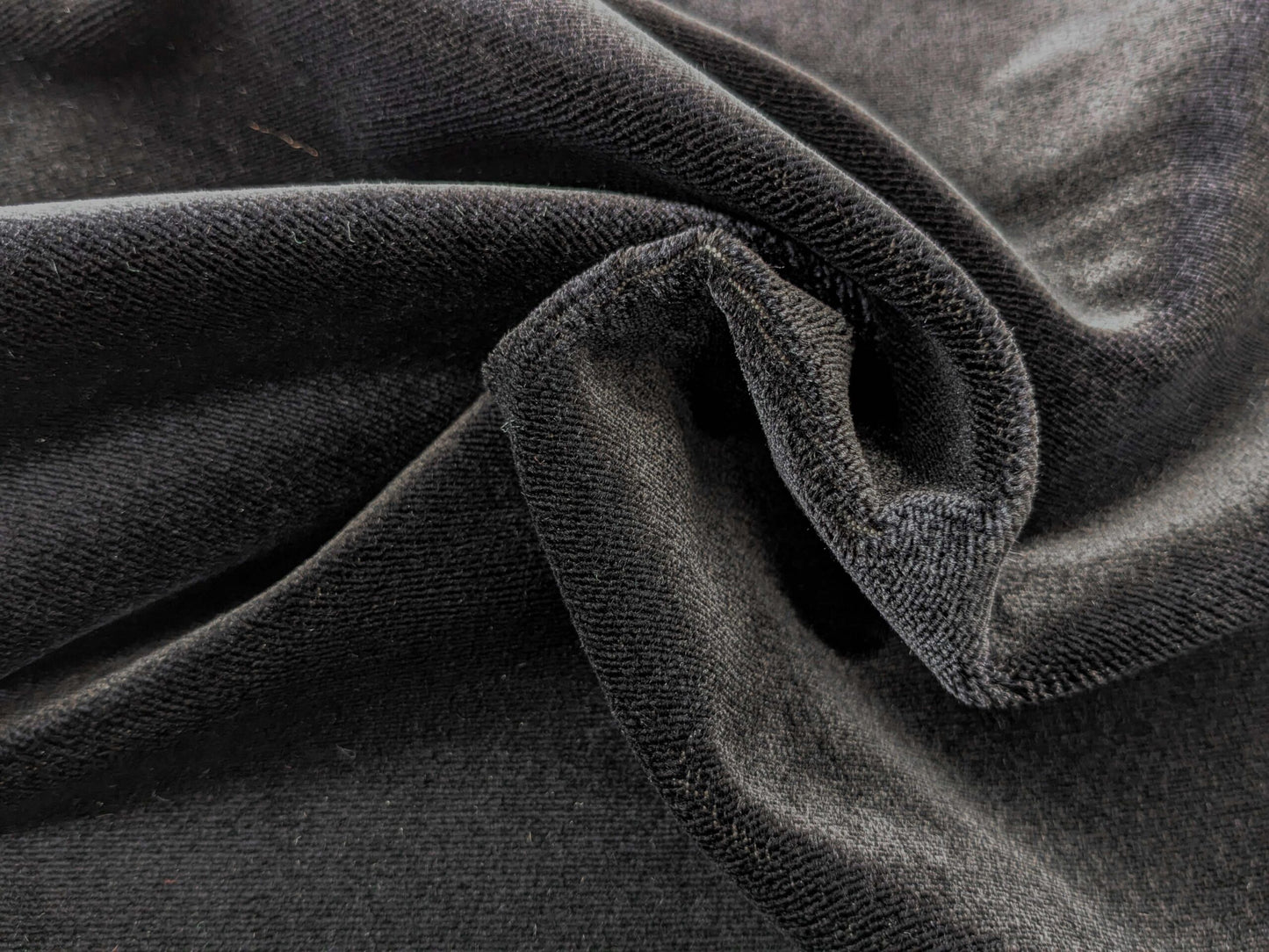 King's Silk Velvet Deep Black Radiance Highest Quality Heavy 39,000+ martindale MSRP USD 728/Yard