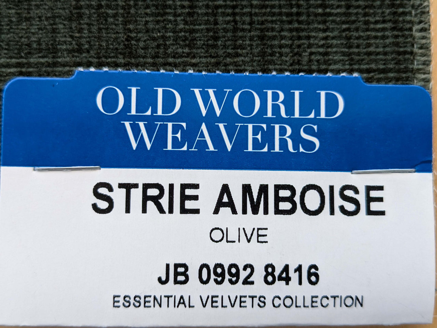 Scalamandre Strie Amboise Olive Green Velvet Cotton Old World Weavers Cotton Velvet MSRP USD 208/Yd