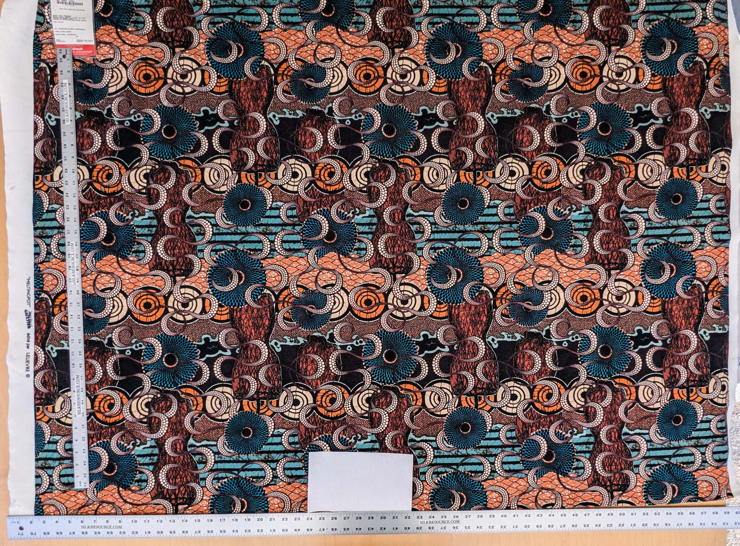 4 EV52 1.2y x 58"wide Scalamandre Lelievre Paris Jean Paul Gaultier Meltingpot Terre Abstract Art Deco Suzani Classic Novelty Orange Blue White  MSRP USD450+