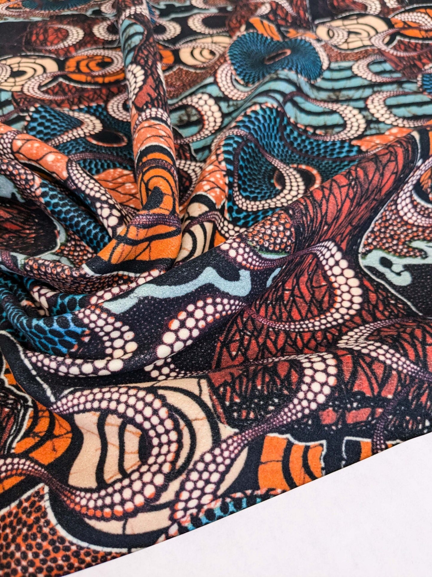 4 EV52 1.2y x 58"wide Scalamandre Lelievre Paris Jean Paul Gaultier Meltingpot Terre Abstract Art Deco Suzani Classic Novelty Orange Blue White  MSRP USD450+