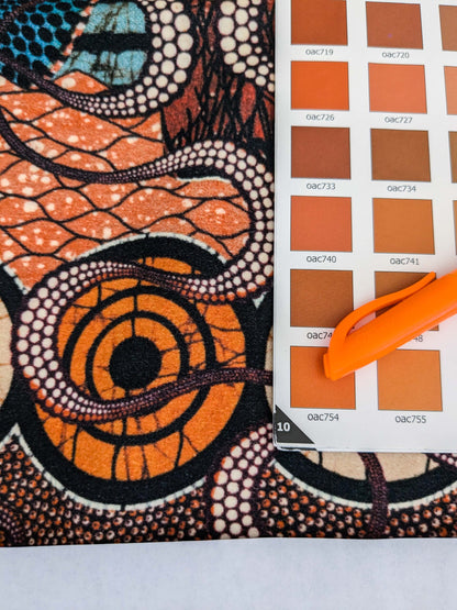 4 EV52 1.2y x 58"wide Scalamandre Lelievre Paris Jean Paul Gaultier Meltingpot Terre Abstract Art Deco Suzani Classic Novelty Orange Blue White  MSRP USD450+