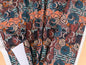 4 EV52 1.2y x 58"wide Scalamandre Lelievre Paris Jean Paul Gaultier Meltingpot Terre Abstract Art Deco Suzani Classic Novelty Orange Blue White  MSRP USD450+