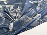 5 EV52 2.4y x 57"wide Scalamandre Lelievre Paris Jean Paul Gaultier Le Male Man's Hobby Sports Car Golf Tools Indigo Blue White Abstract Jacquard MSRP USD500+