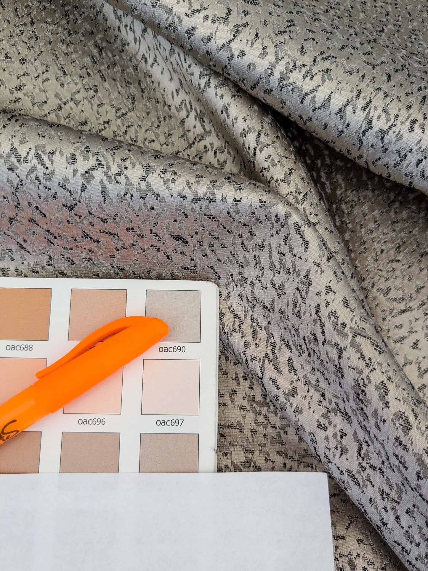 7 EV52 2.4y x 53"wide Scalamandre Christian Fischbacher Stardust Champagne Gray Small Scale Texture MSRP USD 400+/y