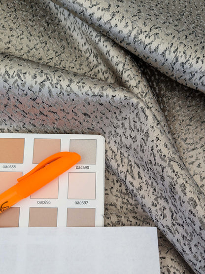 7 EV52 2.4y x 53"wide Scalamandre Christian Fischbacher Stardust Champagne Gray Small Scale Texture MSRP USD 400+/y