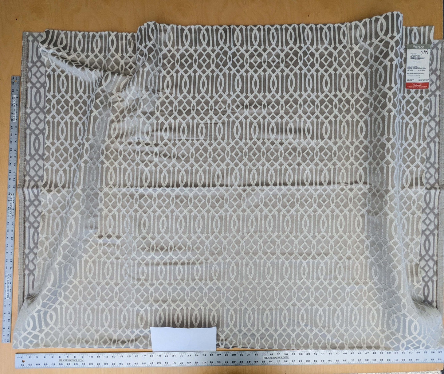 8 EV52 2.4y x 55"wide Scalamandre Aldeco Ryad Dyor Silver on Taupe