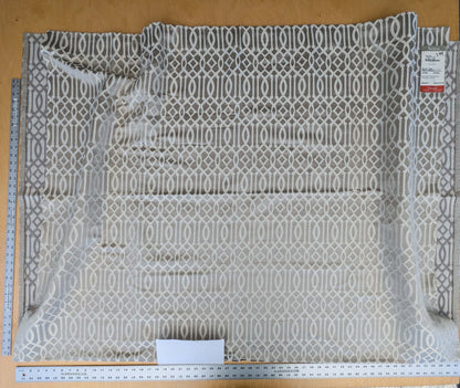 8 EV52 2.4y x 55"wide Scalamandre Aldeco Ryad Dyor Silver on Taupe