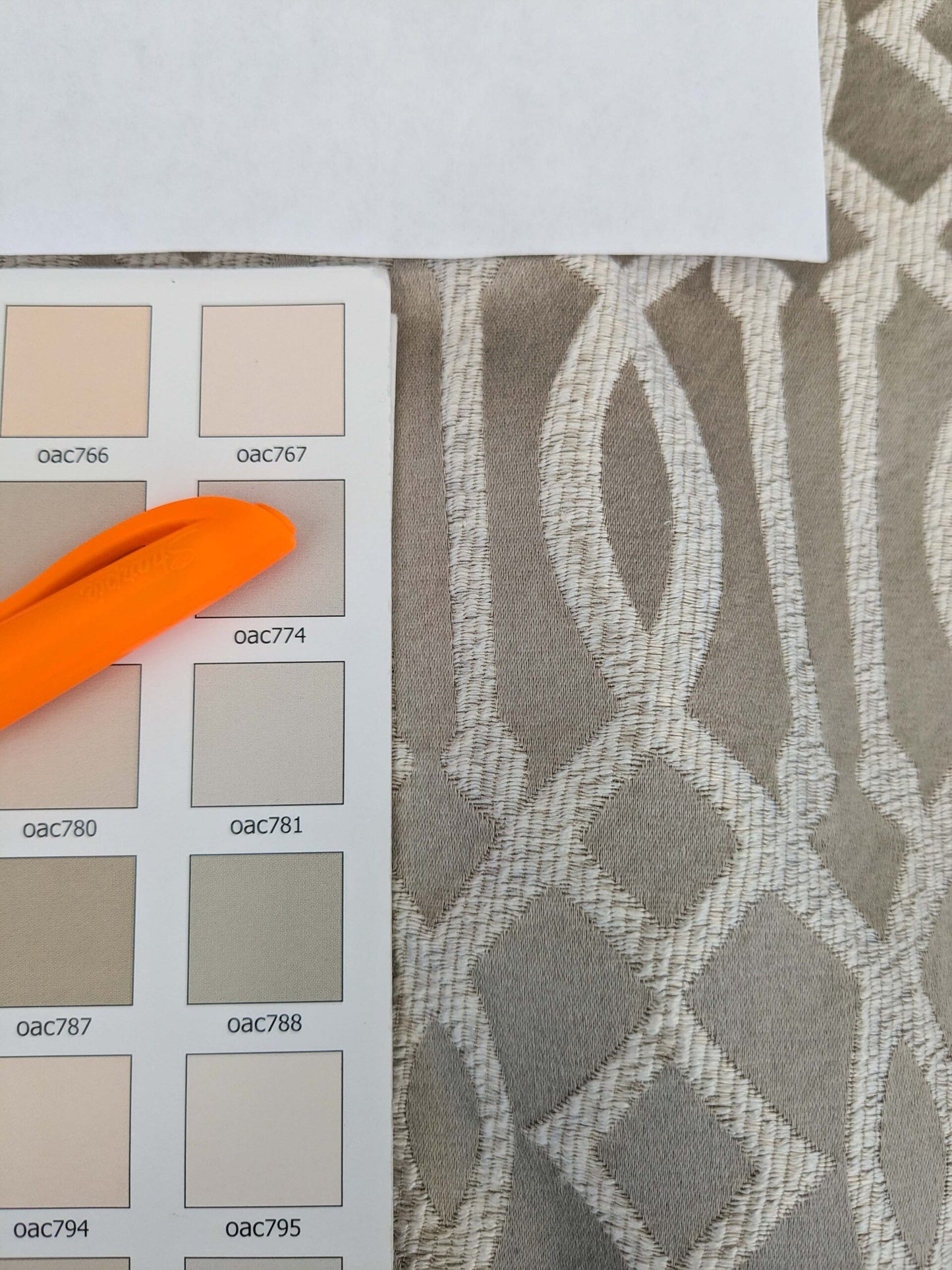 8 EV52 2.4y x 55"wide Scalamandre Aldeco Ryad Dyor Silver on Taupe