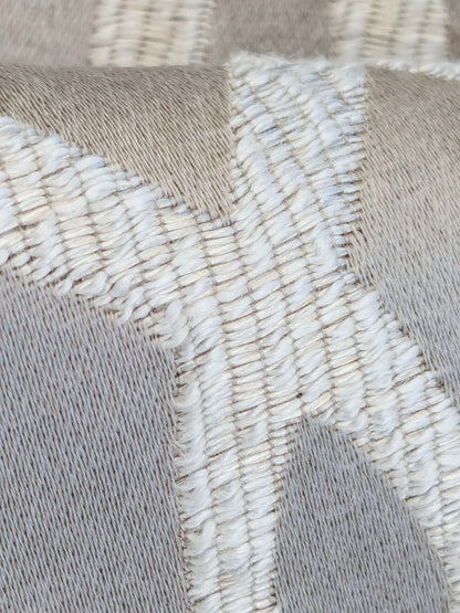 8 EV52 2.4y x 55"wide Scalamandre Aldeco Ryad Dyor Silver on Taupe