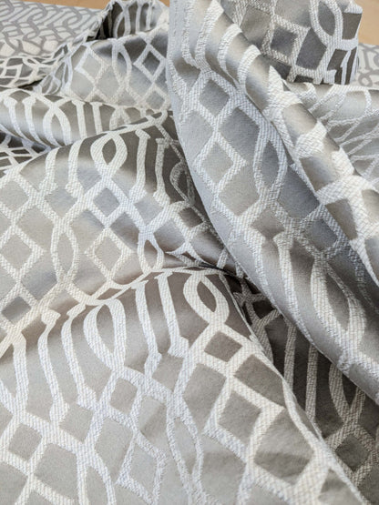 8 EV52 2.4y x 55"wide Scalamandre Aldeco Ryad Dyor Silver on Taupe