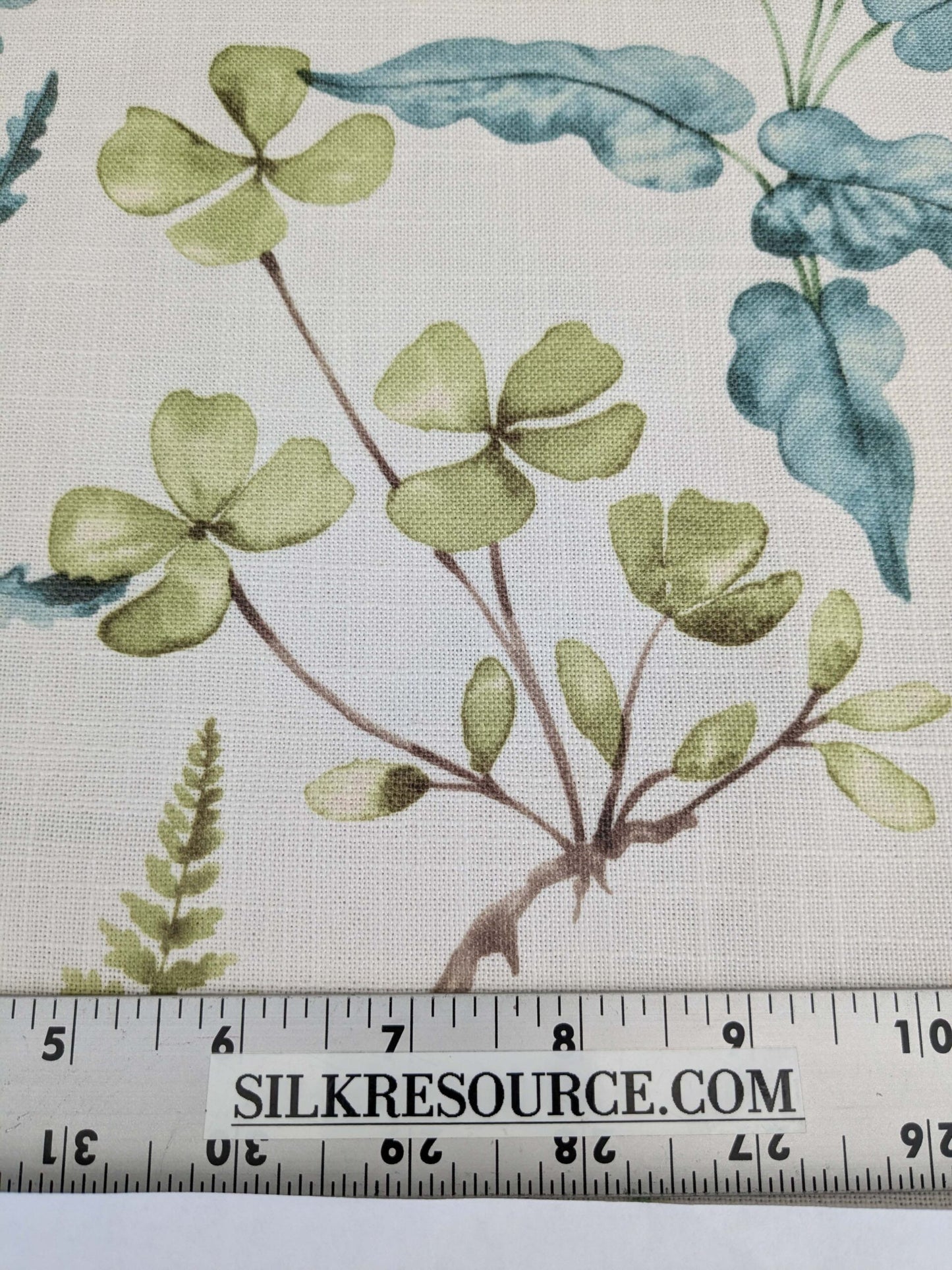 10 EV52 2.4y x 57"wide Scalamandre Old World Weavers Wethersfield Fern Spring White Polyester Floral Print