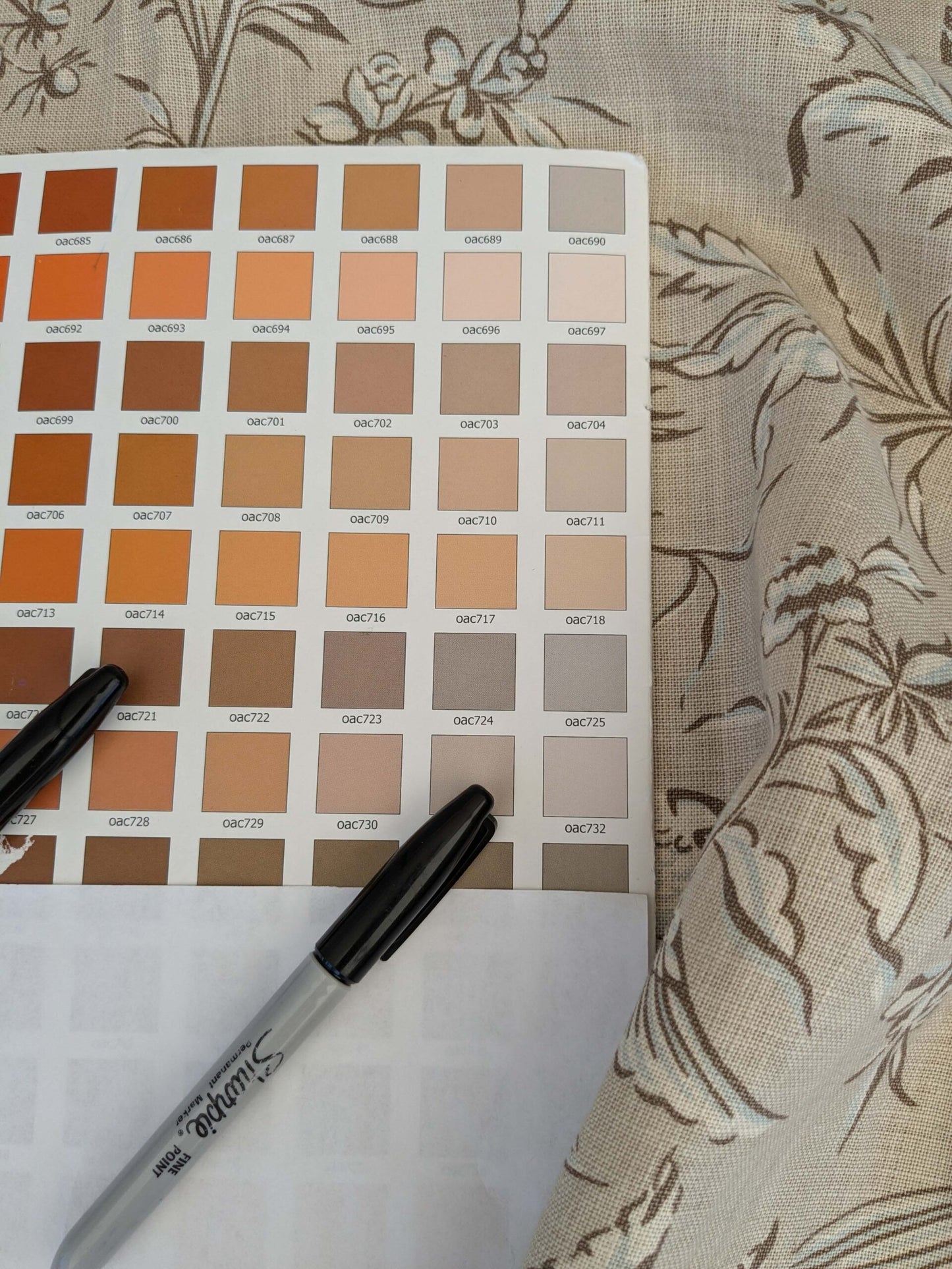 12 EV52 1.2y x 53"wide Scalamandre Aviary Taupe Brown Linen Birds Floral Botanical Foliage Chinoiserie Print