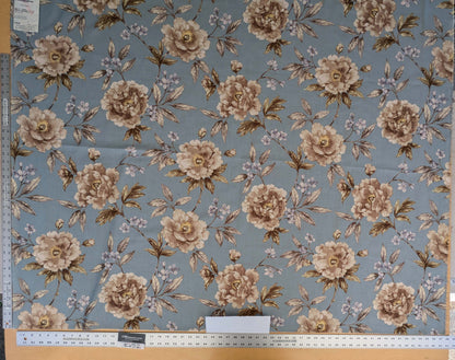 13 EV52 1.2y x 57"wide Scalamandre Roseland Cottage Bluestone Floral Print Botanical Polyester