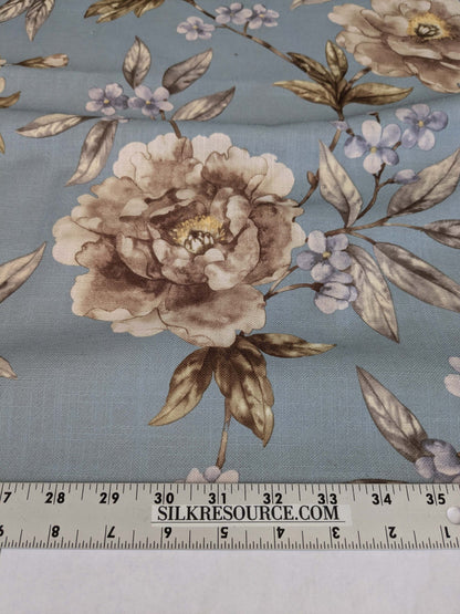 13 EV52 1.2y x 57"wide Scalamandre Roseland Cottage Bluestone Floral Print Botanical Polyester