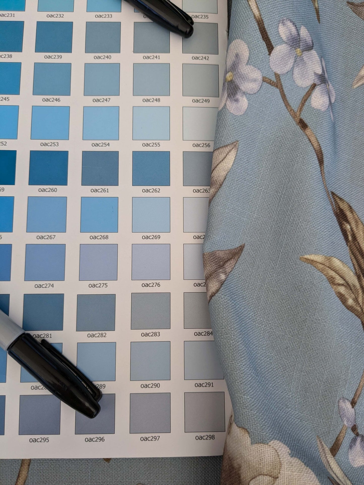 13 EV52 1.2y x 57"wide Scalamandre Roseland Cottage Bluestone Floral Print Botanical Polyester