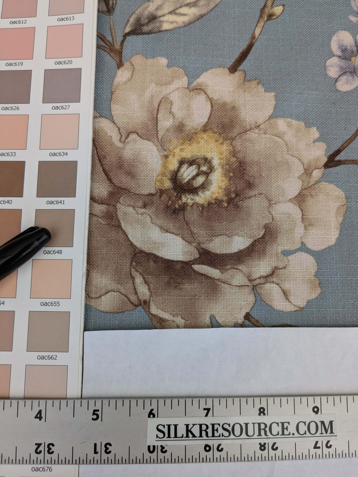 13 EV52 1.2y x 57"wide Scalamandre Roseland Cottage Bluestone Floral Print Botanical Polyester