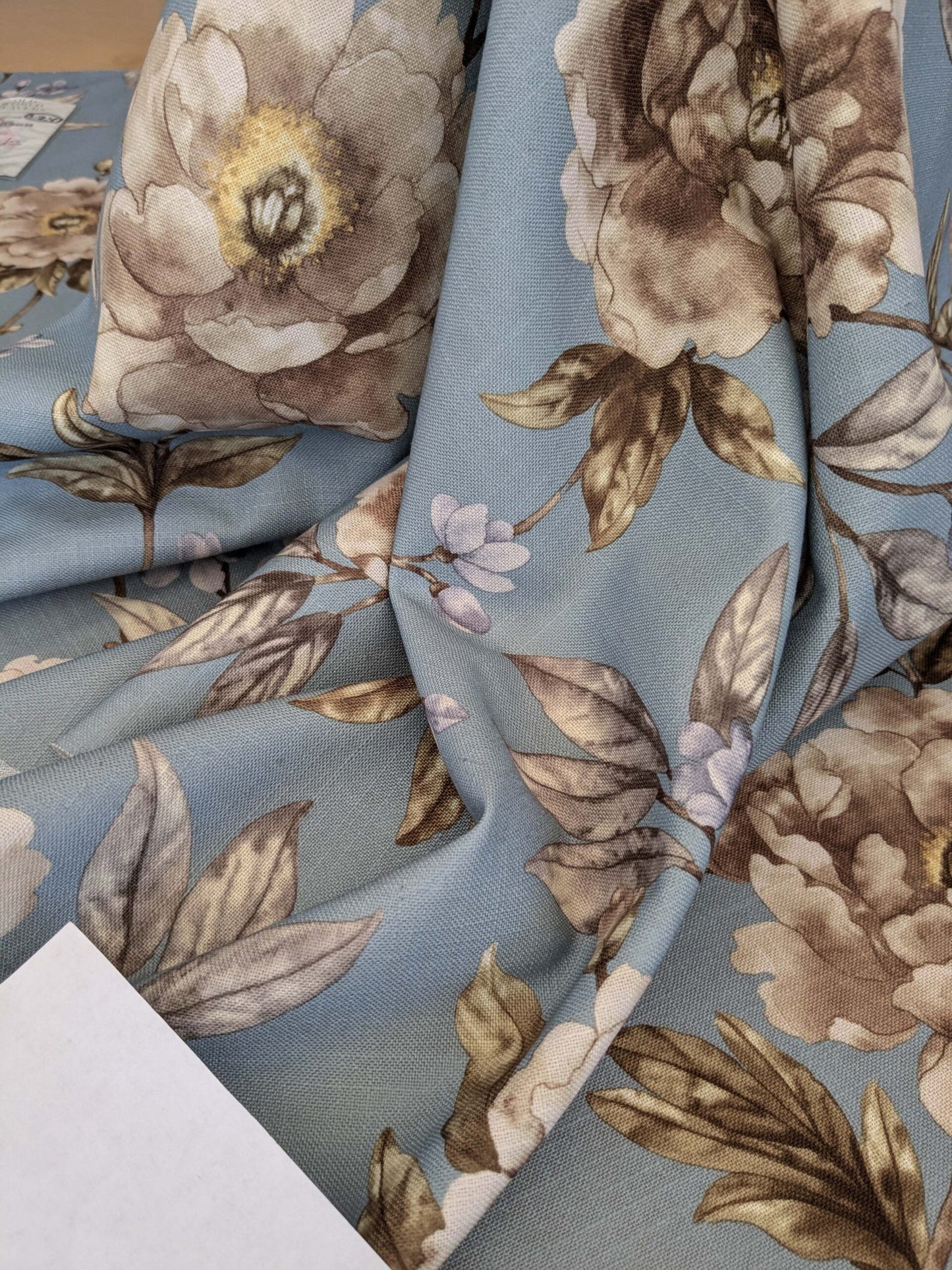 13 EV52 1.2y x 57"wide Scalamandre Roseland Cottage Bluestone Floral Print Botanical Polyester