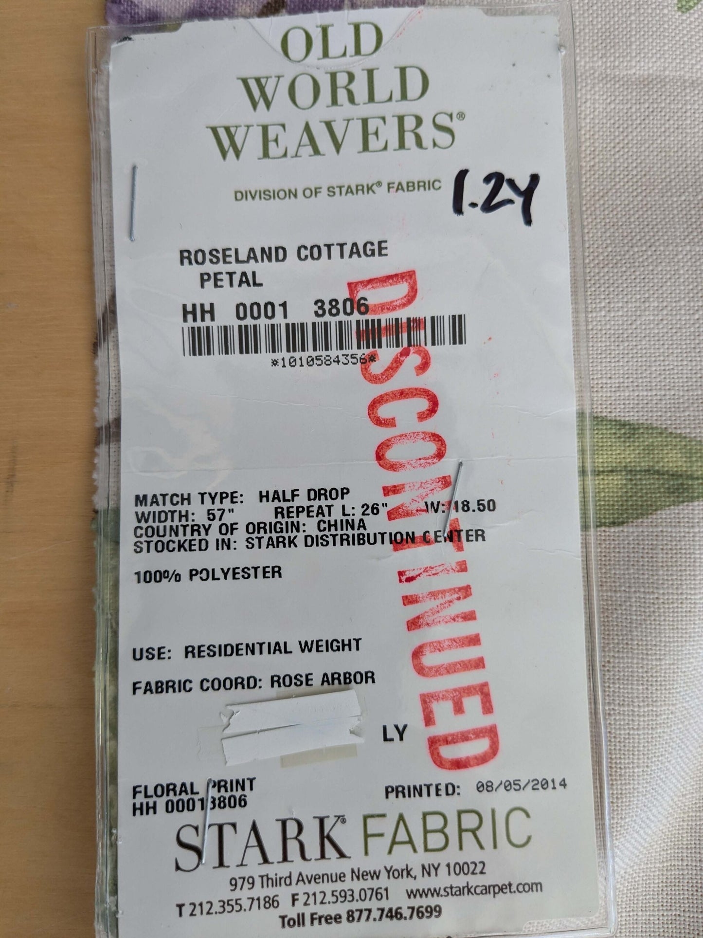 14 EV52 1.2y x 57"wide Scalamandre Roseland Cottage Petal Cream Pink Floral Print Botanical Polyester