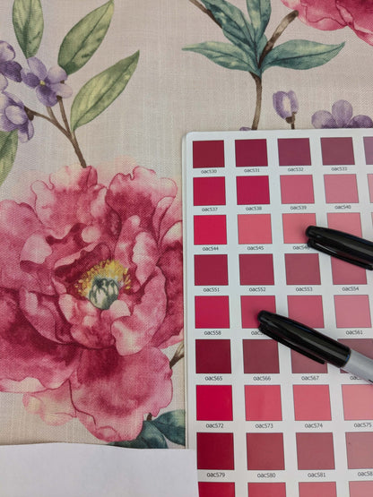 14 EV52 1.2y x 57"wide Scalamandre Roseland Cottage Petal Cream Pink Floral Print Botanical Polyester