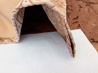 16 EV52 1.2y x 55"wide Scalamandre Palermo Velvet Paisley Copper Brown Printed Velvet Botanical Foliage MSRP USD610/y