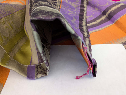 17 EV52 2.4y x 56"wide Scalamandre Christian Fischbacher Anatolium Summer Bouquet Stripe Purple Orange Chartreuse Green Novelty