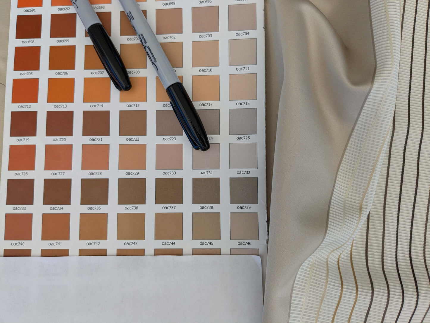 18 EV52 2.4y x 55"wide Scalamandre Christian Fischbacher Multiple Shell Cotton Polyester Cream White Stripe